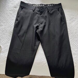 Haggar Mens Premium Active Series Stretch Dress Pants in Black Size 36 x 30